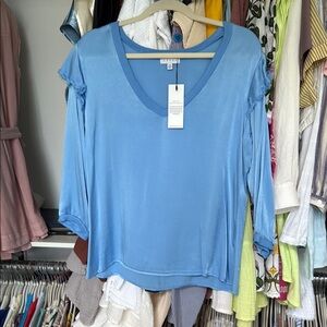 Edge Relaxed Blue Blouse